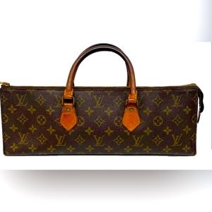 Vintage Louis Vuitton, the Sac Tricot in Monogram canvas with a brown leather